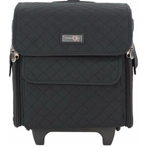 Elegant Black Quilted Makeup/Spray Tan/Sewing Machine Organizer